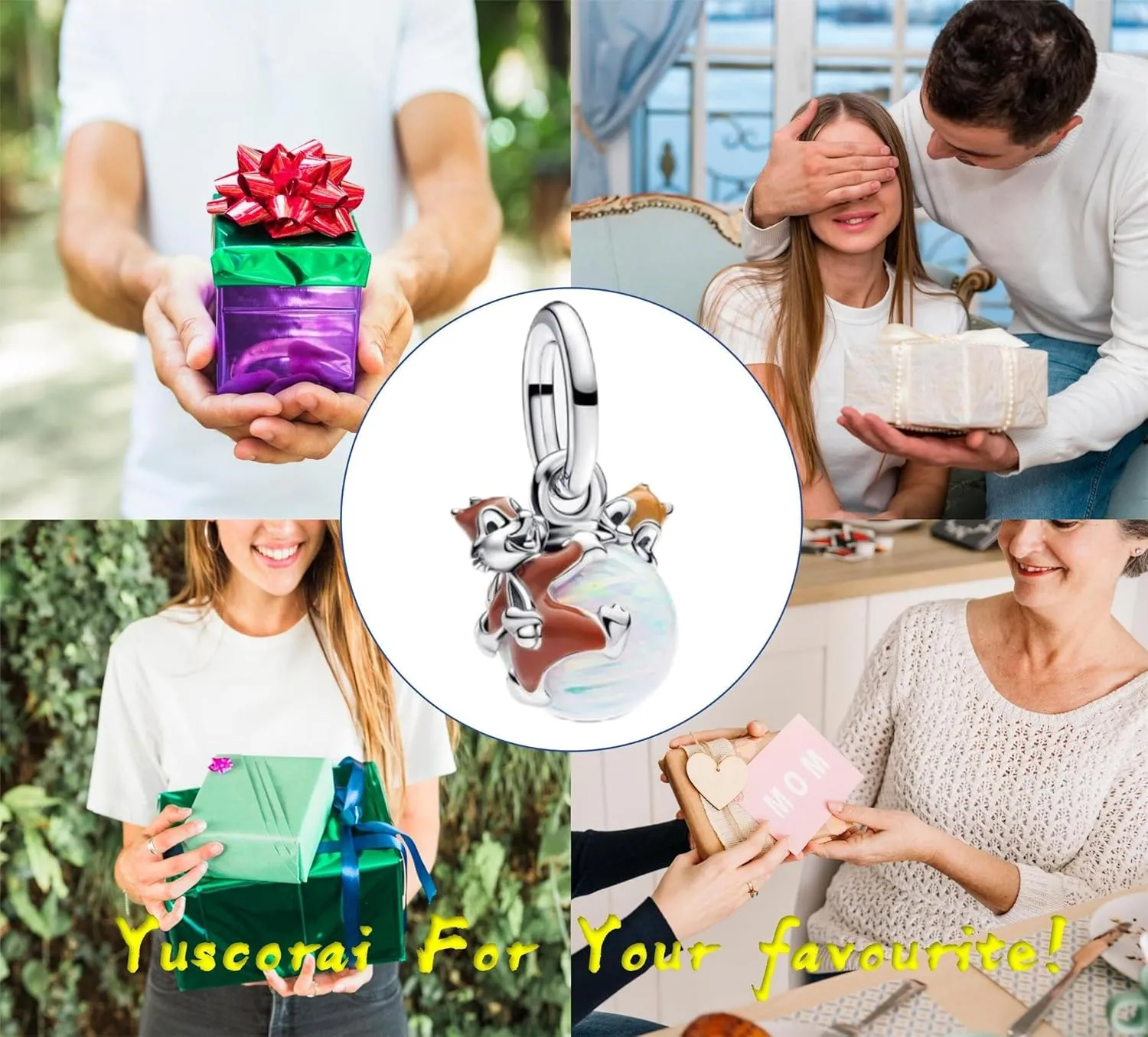 Christmas Fashion Charms Compatible for Bracelets and Necklaces Family Birthday Jewelry Women's Bead Charms 925 silver zirconia