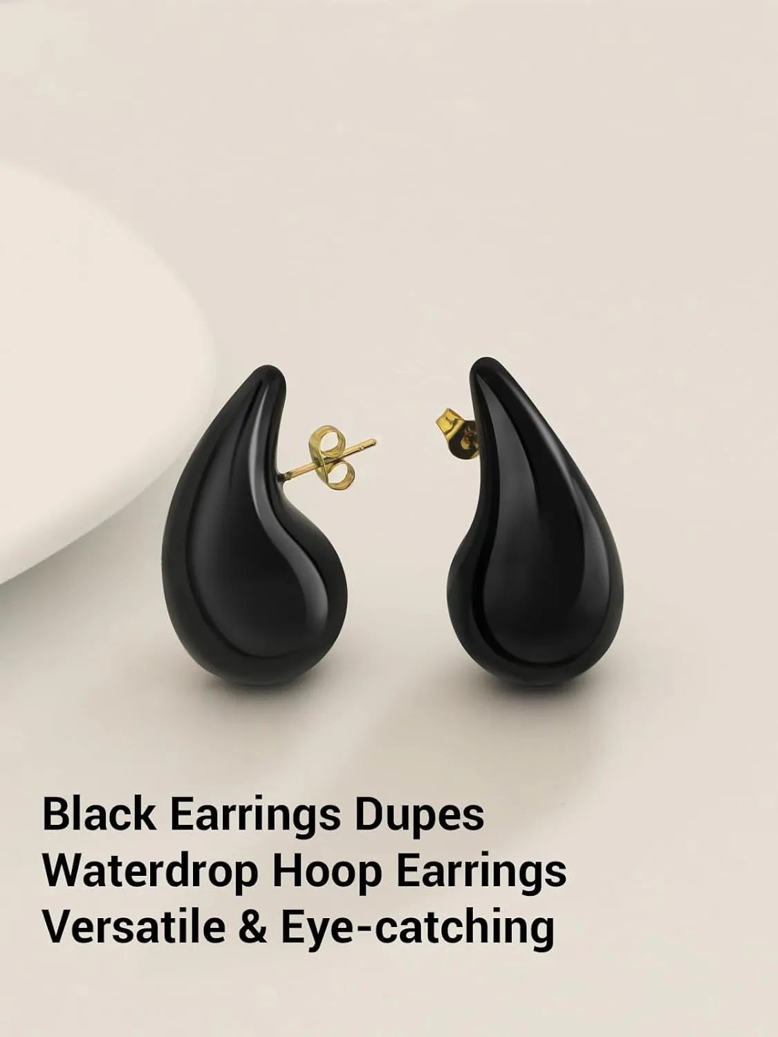 Chunky Earrings 18K Gold Plated Stainless Steel Thick Hoop Earrings Teardop Earrings Dupes for Women