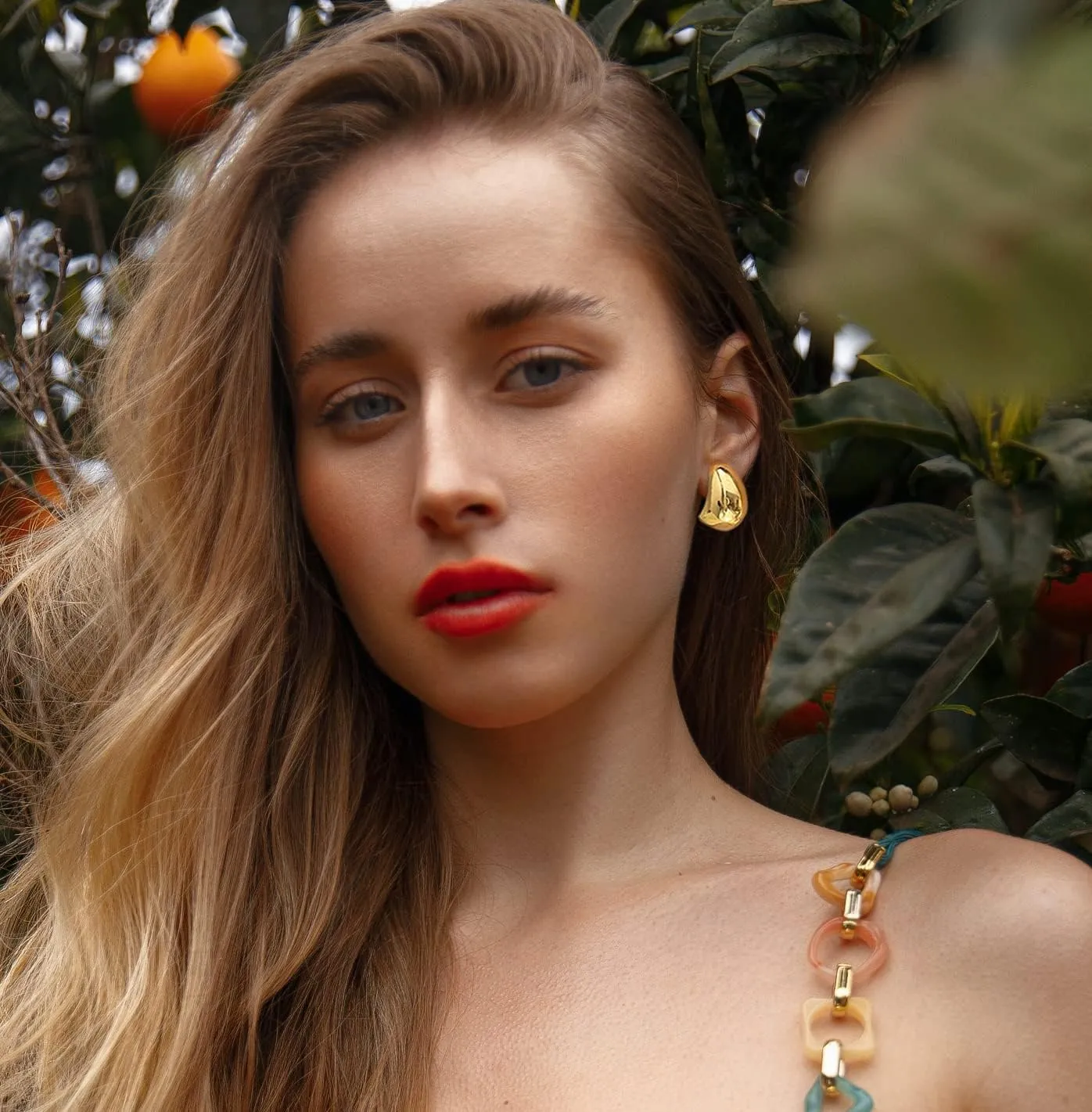 Chunky Gold Hoop Earrings, 2 Pairs Waterdrop Earrings for Women Open Hoops with 14K Gold Silver Tear Drop Filled Hypoallergenic Trendy Jewelry for Women