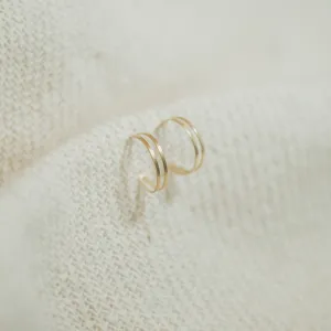 Cigar Band Split Hoops