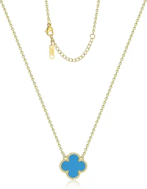 Clover Pendant Necklace for Women 18K Gold Plated Four Leaf Clover Necklaces Lucky Simple Jewelry Gifts for Women