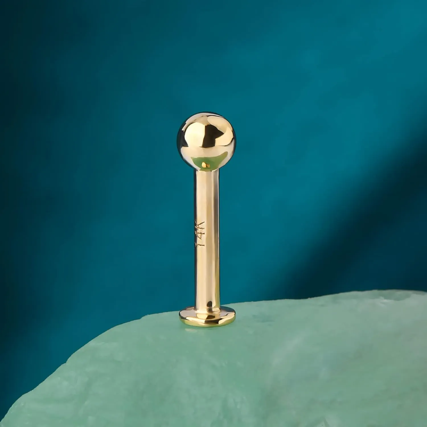 COCHARM 14k Solid Gold 16g Labret Studs Real Yellow Gold Medusa Monroe Madonna Stud Lip Piercing Helix Cartilage Conch Earring Stud