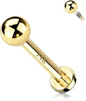 COCHARM 14k Solid Gold 16g Labret Studs Real Yellow Gold Medusa Monroe Madonna Stud Lip Piercing Helix Cartilage Conch Earring Stud