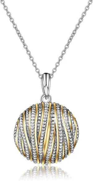 Coin Pendant Necklace for Women 18K Gold and Silver Intertwined Crossover Pendant Two Tone Necklaces Christmas Jewelry Gift