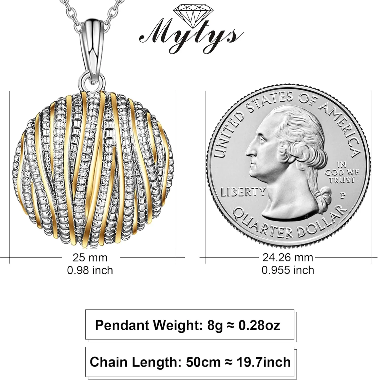 Coin Pendant Necklace for Women 18K Gold and Silver Intertwined Crossover Pendant Two Tone Necklaces Christmas Jewelry Gift