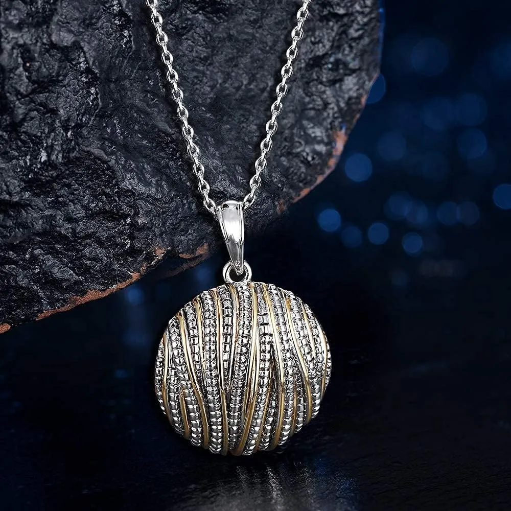 Coin Pendant Necklace for Women 18K Gold and Silver Intertwined Crossover Pendant Two Tone Necklaces Christmas Jewelry Gift