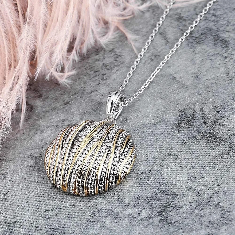 Coin Pendant Necklace for Women 18K Gold and Silver Intertwined Crossover Pendant Two Tone Necklaces Christmas Jewelry Gift