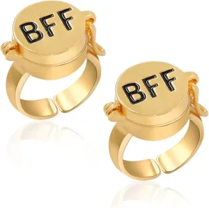 COLORFUL BLING Adjustable Cute Couple Opening BFF Ring for 2/3 Best Friends Forever Gold Anime Matching Rings Friendship BFF Jewelry Gift for Women