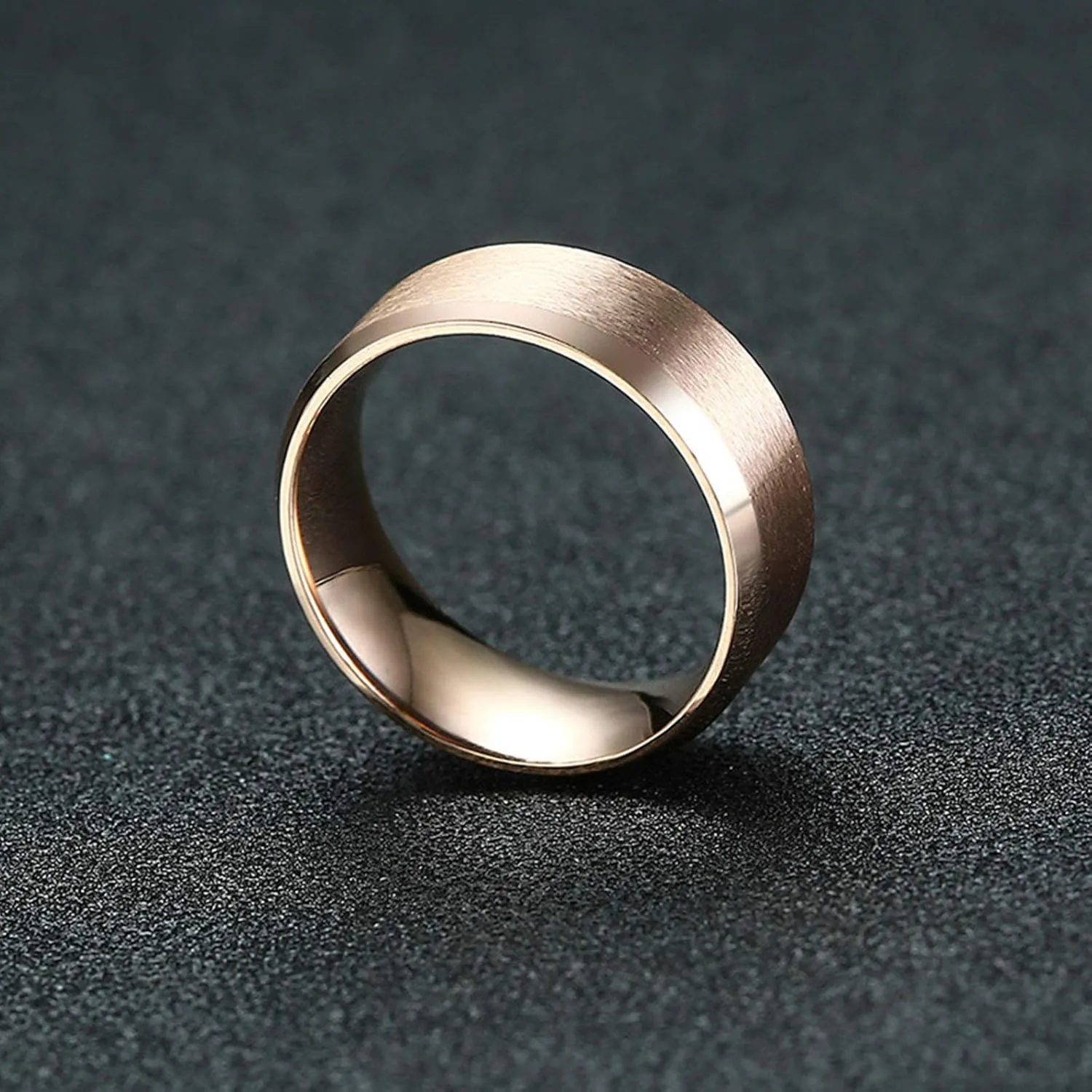 Couple Engagement Rings, Vintage Rings Set Stainless Steel Matte Finished Rose Gold Birthday Gifts Rings Size 6-12
