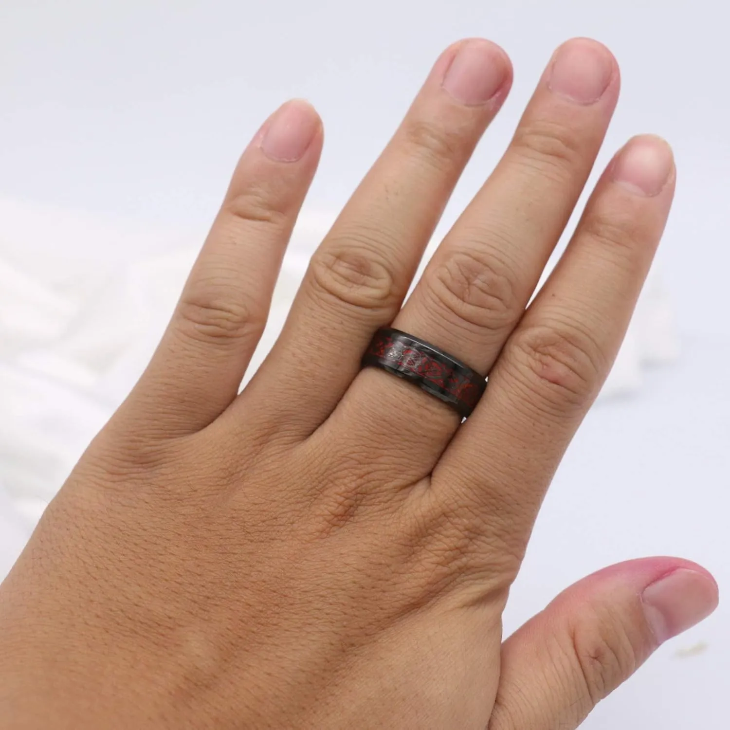 Couple Rings Black Plated Heart Red Cz Womens Wedding Ring Sets Crown Ring Titanium Man Wedding BandsPlease Buy 2 Rings for 1 Pair