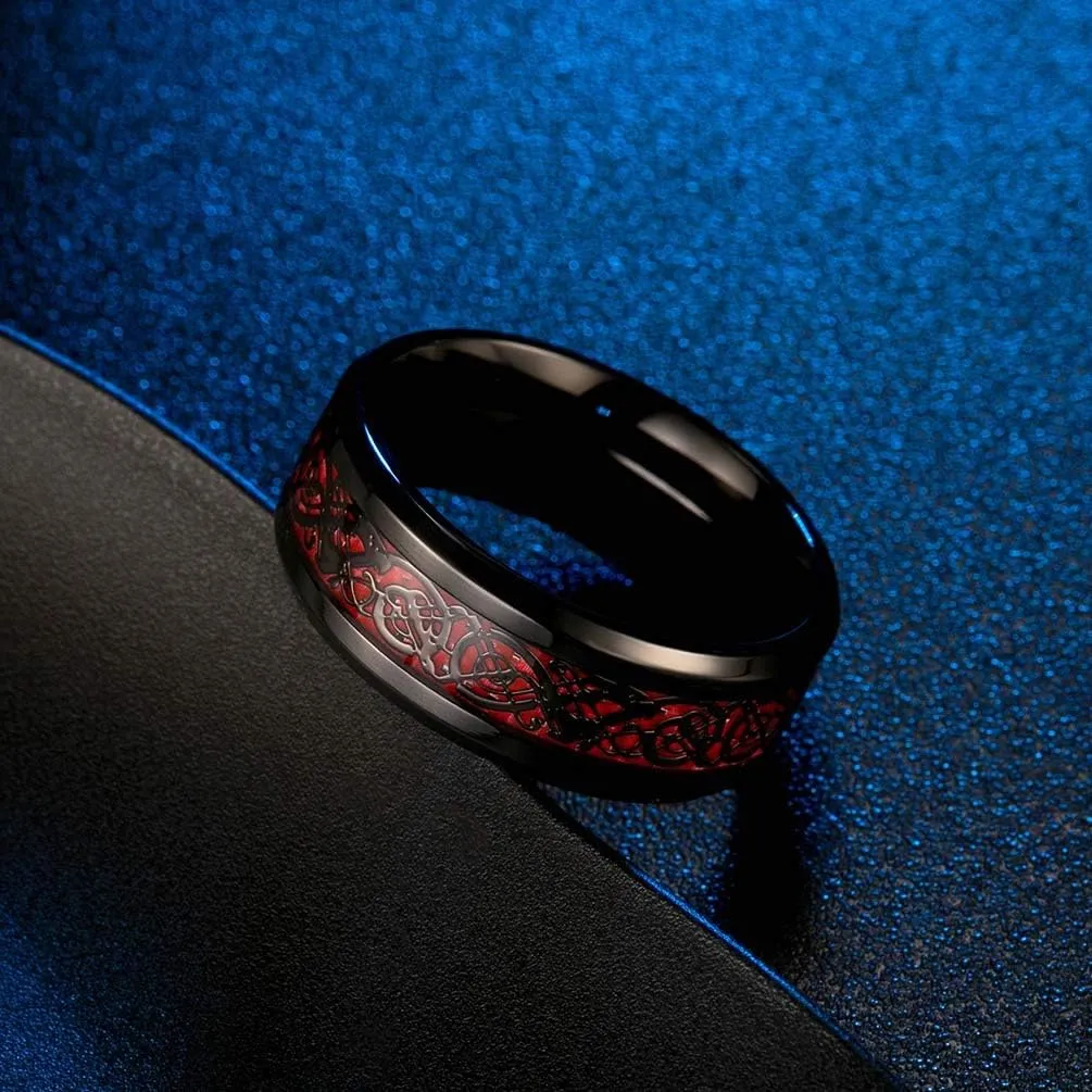 Couple Rings Black Plated Heart Red Cz Womens Wedding Ring Sets Crown Ring Titanium Man Wedding BandsPlease Buy 2 Rings for 1 Pair
