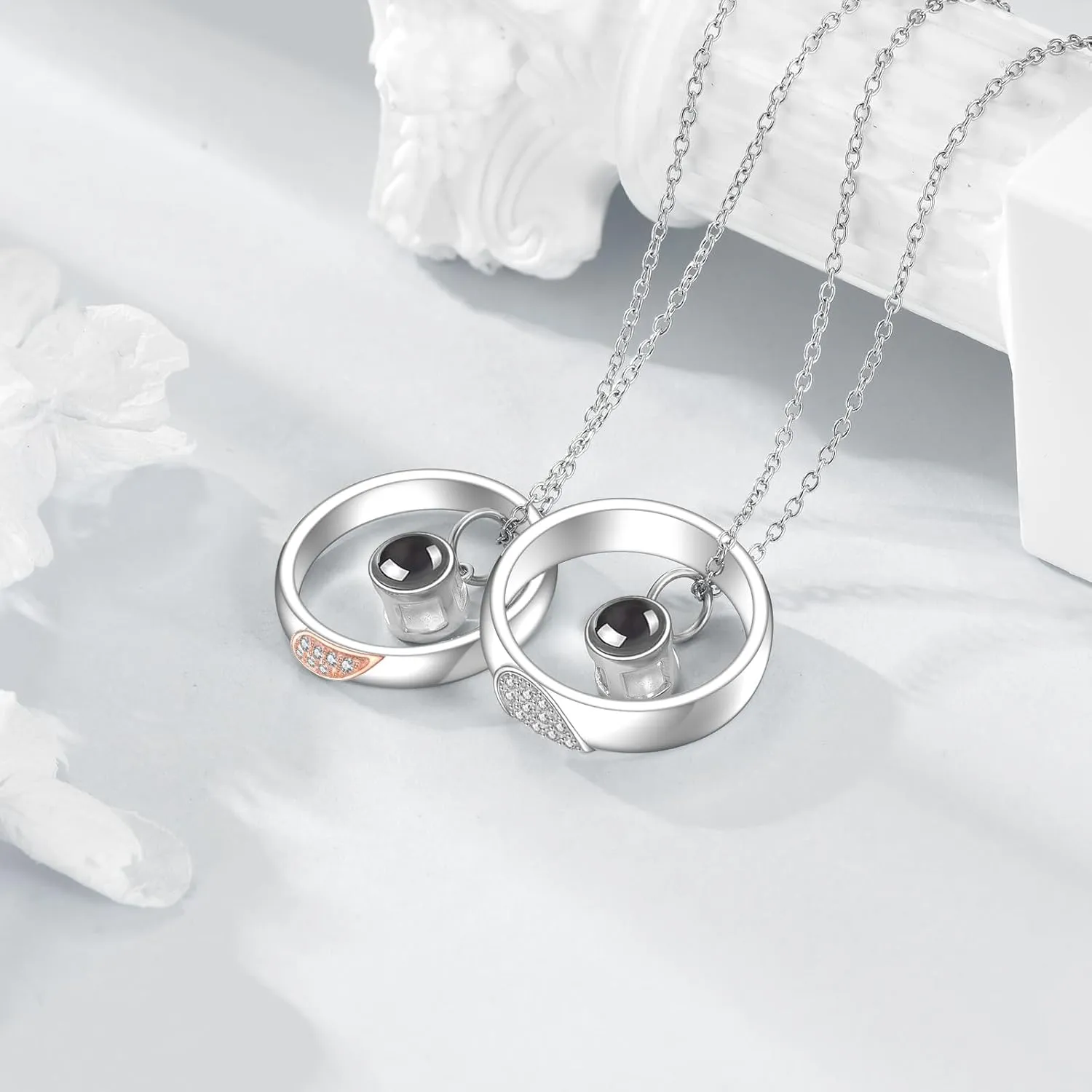 Couples BFF Matching Necklaces 925 Sterling Silver Cross/Yin Yang/Sun Moon/Mountain Wave Pendant Necklace Anniversary Birthday Gifts