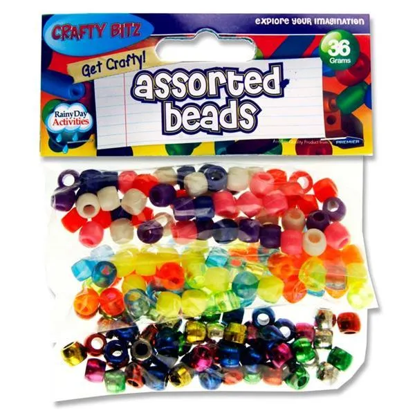 Crafty Bitz Assorted Colour Beads - 36g