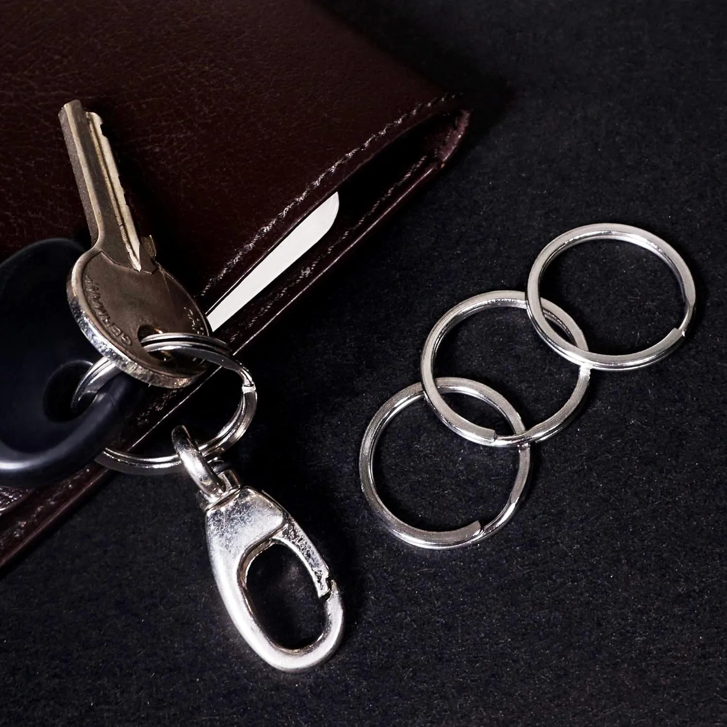 Crest 10 pcs Surgical Grade Stainless Steel Split Ring for Keychains 1 inch 25mm SS316L Key Rings for Car Keys