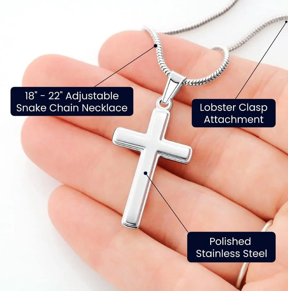 Cross Grandson Necklace From Meme, Grandson Gifts From Grandma, Grandson Gifts From Grandparents, Nana And Grandson Gifts, Graduation Gifts For Grandson, Chain Gift for Men