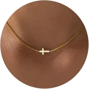 Cross Necklace for Women Dainty Gold Plated Chain Cute Necklaces Religious Minimalist Gift gold necklace for women Faith Jewelry