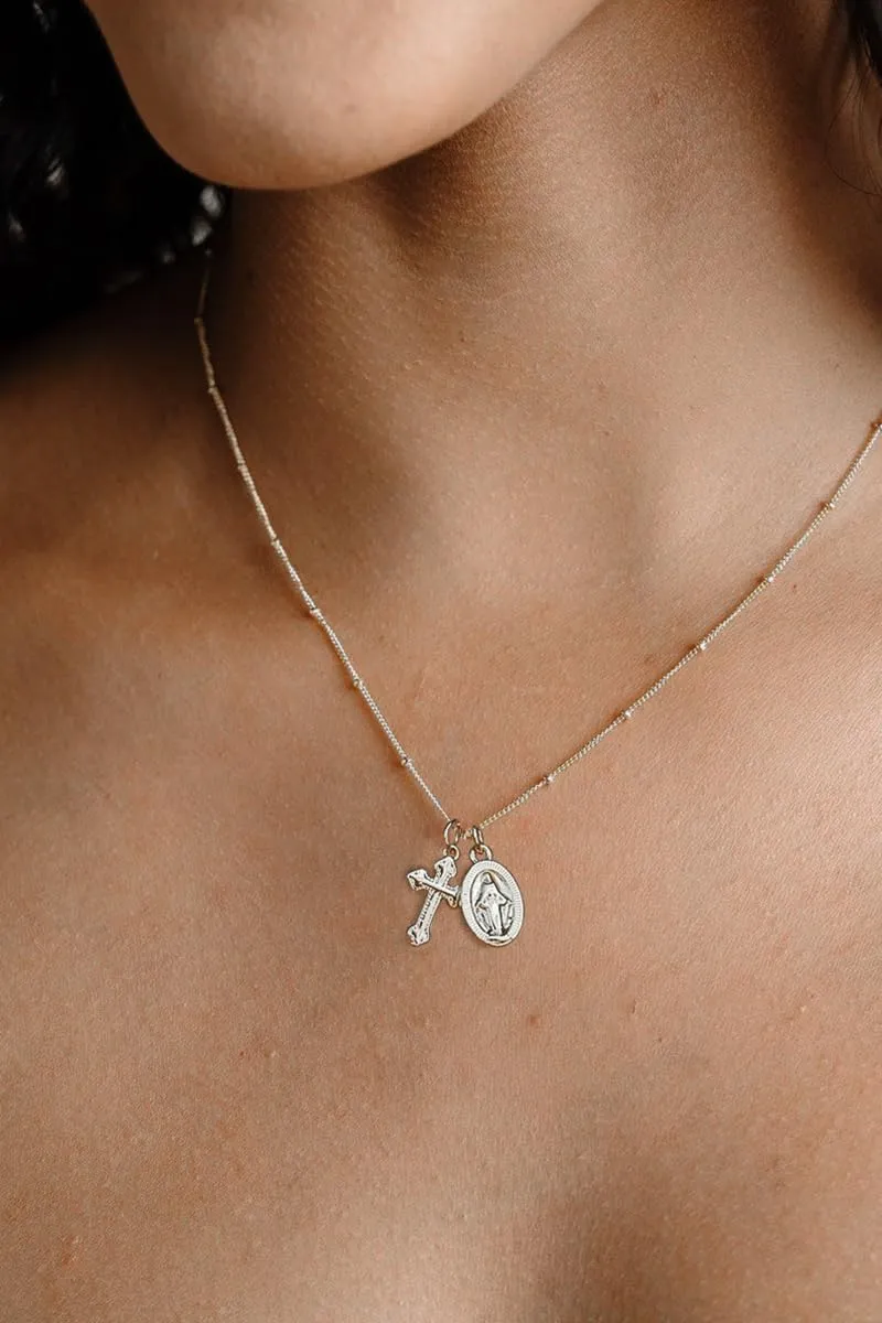Cross Necklace for Women Trendy 14K Dainty Gold Silver Plated Cross Pendant Necklaces Simple Cute Faith Charm Choker Religious Drop Dangle Chain Necklace Non Tarnish Costume Jewelry Gift