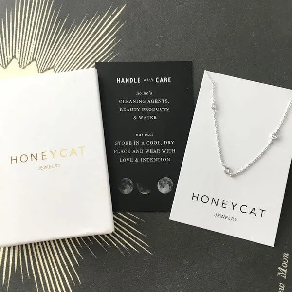 Crystal Bezel Trio Necklace