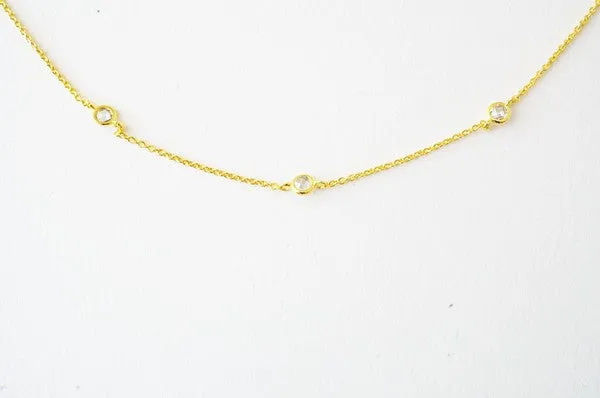 Crystal Bezel Trio Necklace