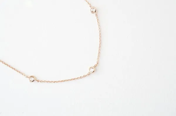 Crystal Bezel Trio Necklace