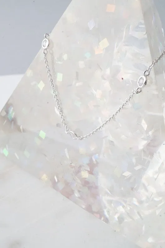 Crystal Bezel Trio Necklace