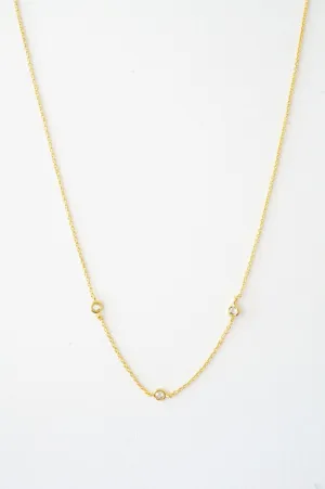 Crystal Bezel Trio Necklace