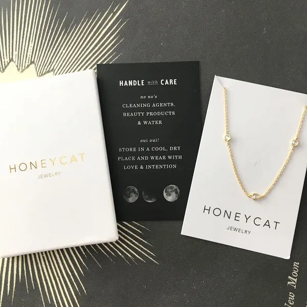 Crystal Bezel Trio Necklace