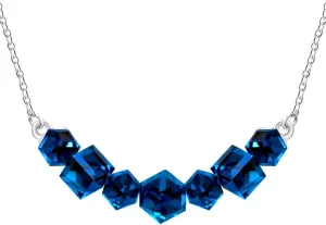 Crystal Cube Necklace 7 Stones Pendant for Birthday Graduation - Platinum Plated Square Cubes Necklaces for Women YA5052