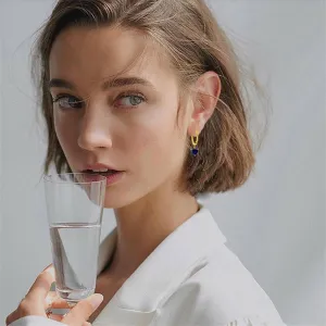 Cute CZ Heart Dangle Hoop Earrings for Women Gold Plated Titanium steel Small Love Shaped Dangling Hoops Colorful Rhinestone Drop Earring Chic Jewelry