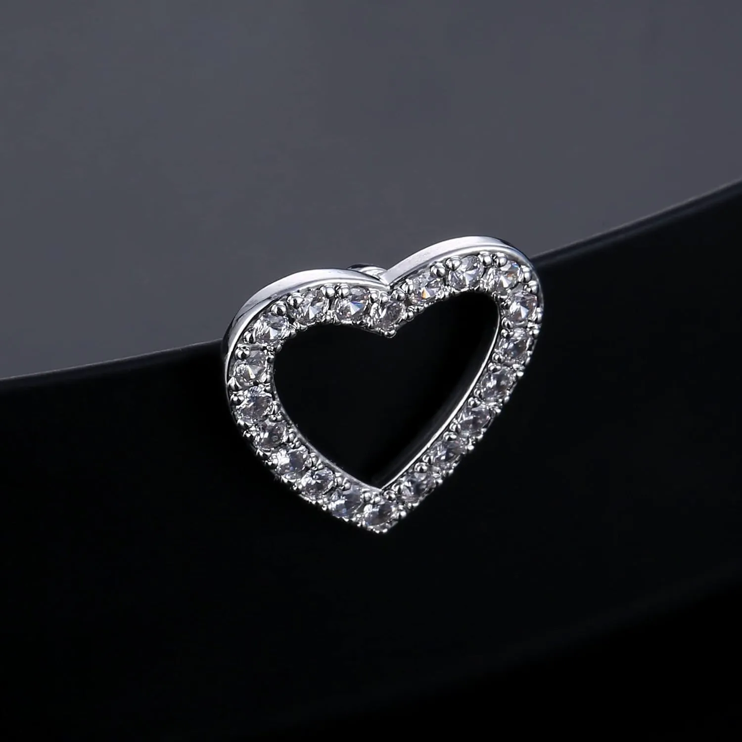 Cute Silver Heart Belly Button Rings for Women Dazzling Zircon Belly Button Rings Dangle Navel Piercing Jewelry