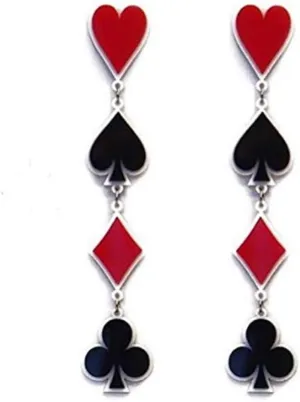 CutieJewelry Dangle Poker Party Unique Players Big Card Earrings
