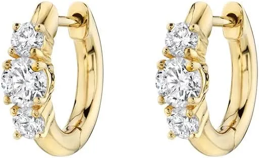 CZ Cuff Huggie Hoop Earrings for Women Silver Post Cubic Zirconia Minimalist Hinged Hoop Jewelry
