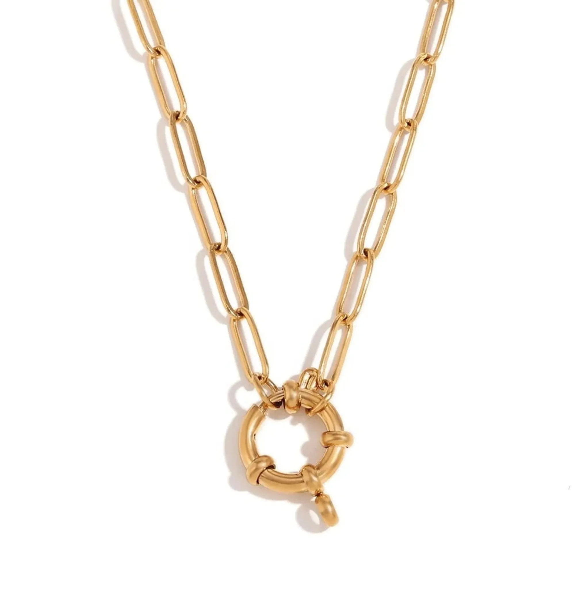Dainty paperclip necklace