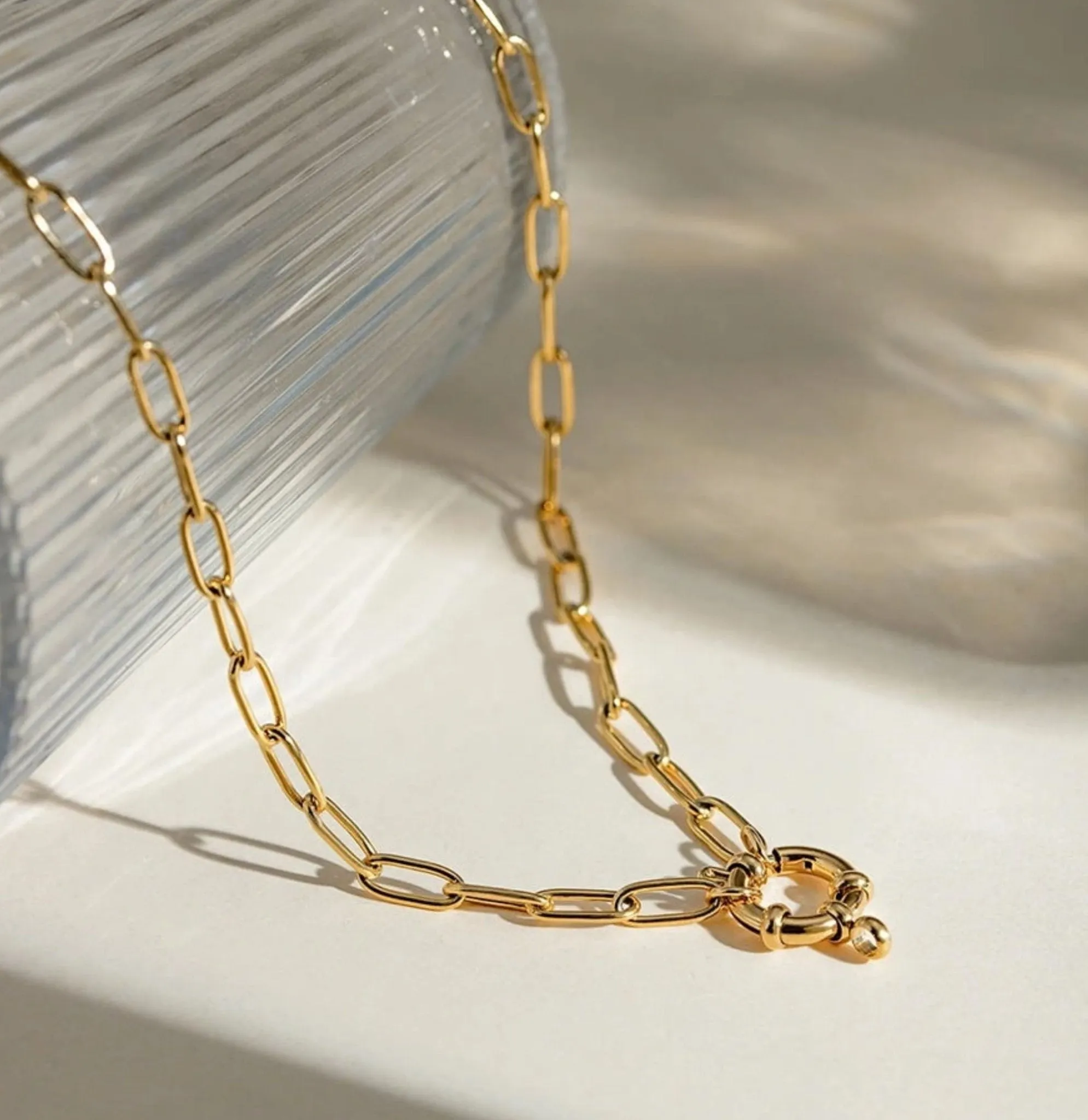 Dainty paperclip necklace