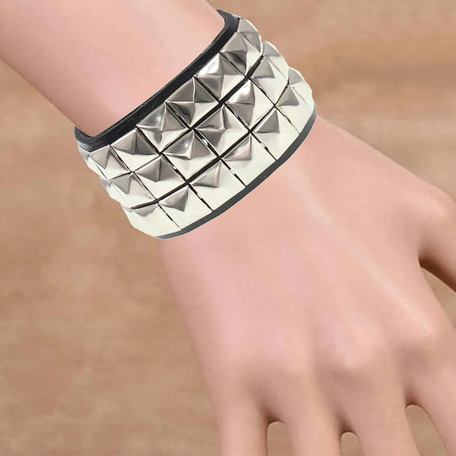 DATOA Gothic Studded Punk Bracelet Spiked Bracelets Emotion Band Cool jewelry for Women Men Goth Bracelets Gothic Bracelet Studded Arm Band