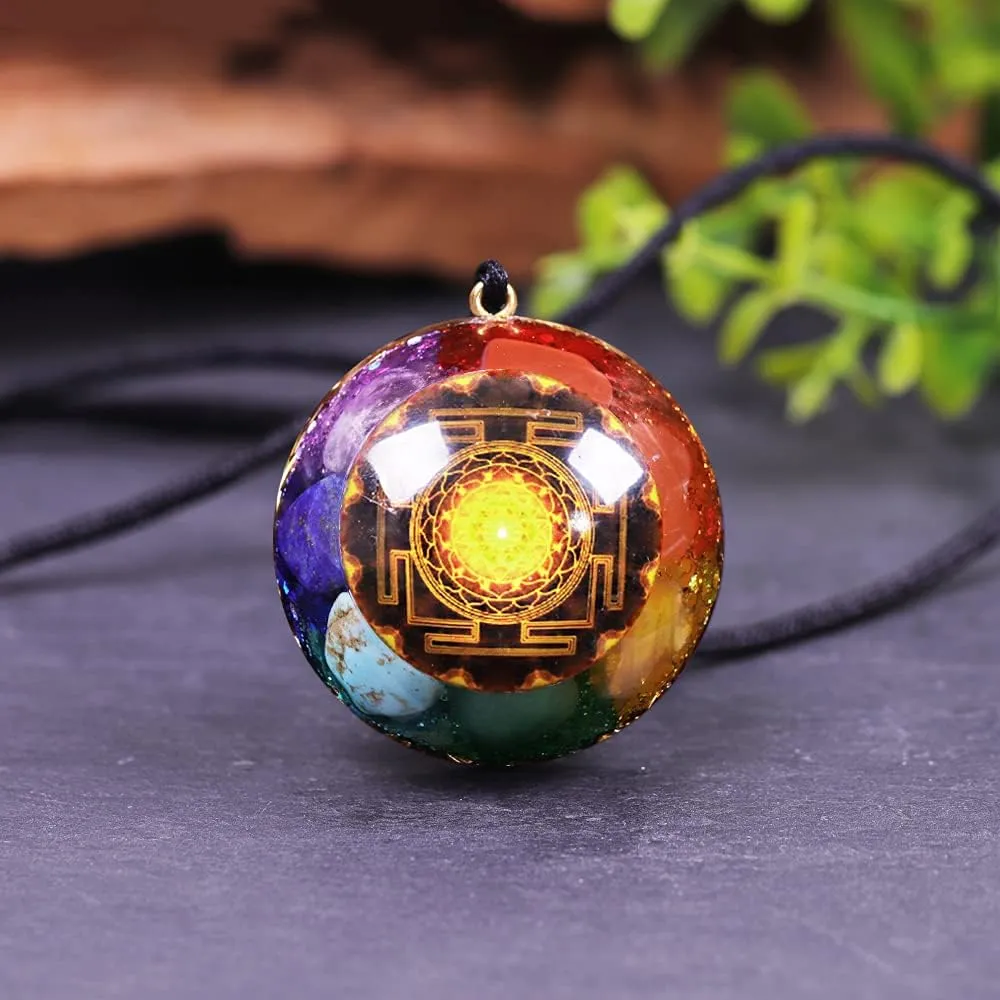 Day Day Up 7 Chakra Gemstone Reiki Energy Crystals Chakra Orgonite Pendant Necklace For Good Luck Yoga Meditation Jewelry
