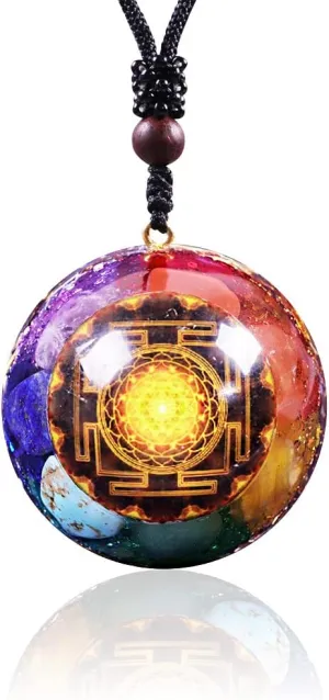 Day Day Up 7 Chakra Gemstone Reiki Energy Crystals Chakra Orgonite Pendant Necklace For Good Luck Yoga Meditation Jewelry