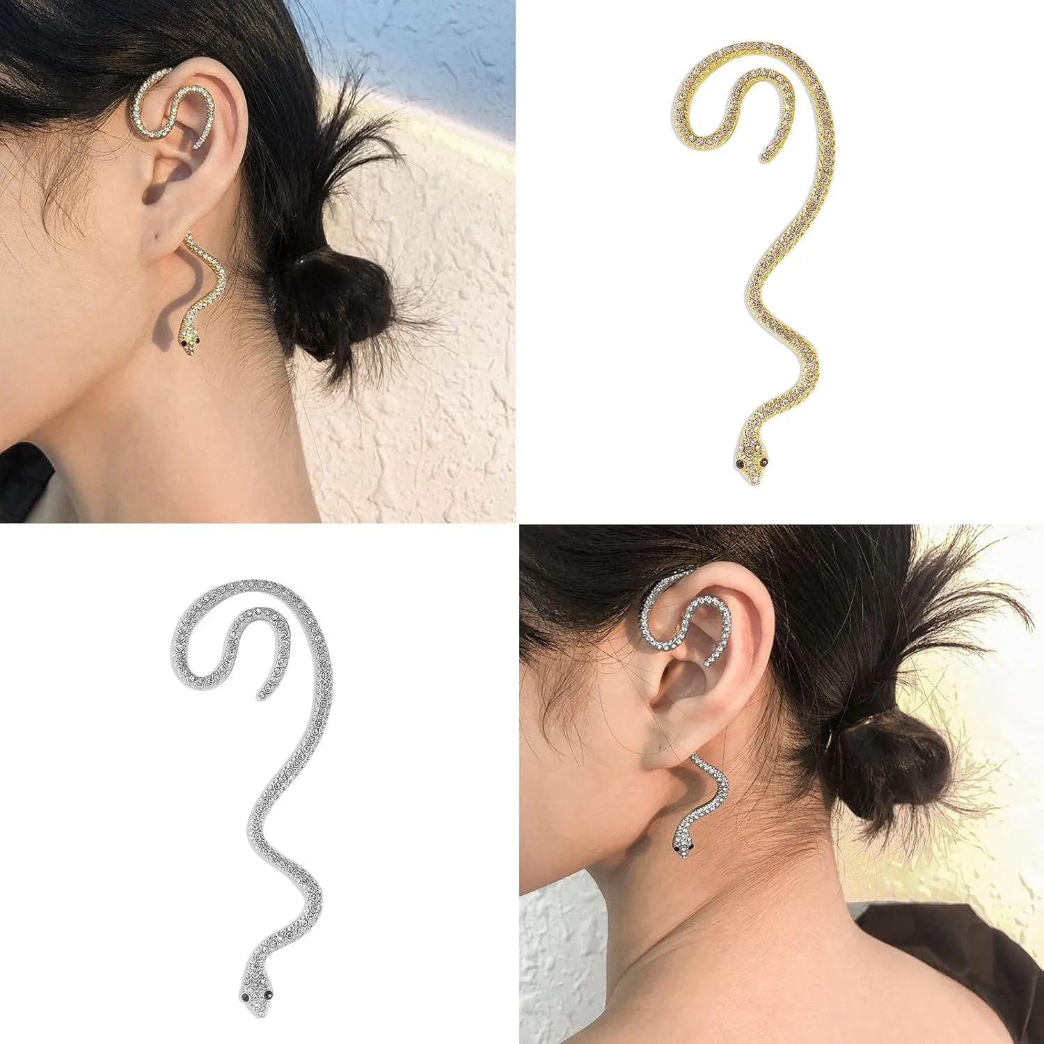 Delicate Snake Ear Cuff Wrap Earrings Cartilage Earrings No Pierced Earrings Jewerly for Girlfriend Daily Wear