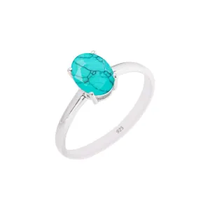 Delicate Turquoise Stone Ring, 925 Sterling Silver Ring Handmade Statement Ring For Women and Girls, Minimalist Gemstone Ring Engagement, Unique Christmas Jewelry Gift For, Promise Ring Size US 7