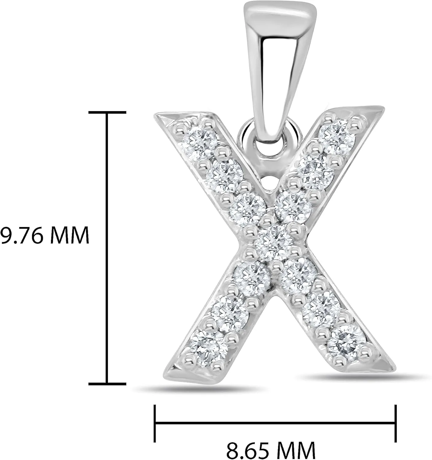 Diamond Wish 14k White Gold A to Z Diamond Initial Pendant Necklace (1/10cttw) with 18-inch chain
