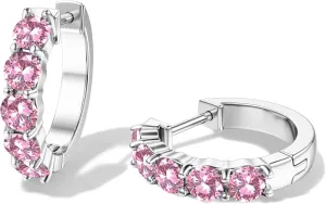 Dochais 14K Gold Plated Hoop Earrings for Women Cubic Zirconia 925 Sterling Silver Post Earring Huggie Stud Small Hoop Earrings Hypoallergenic Trendy Jewelry