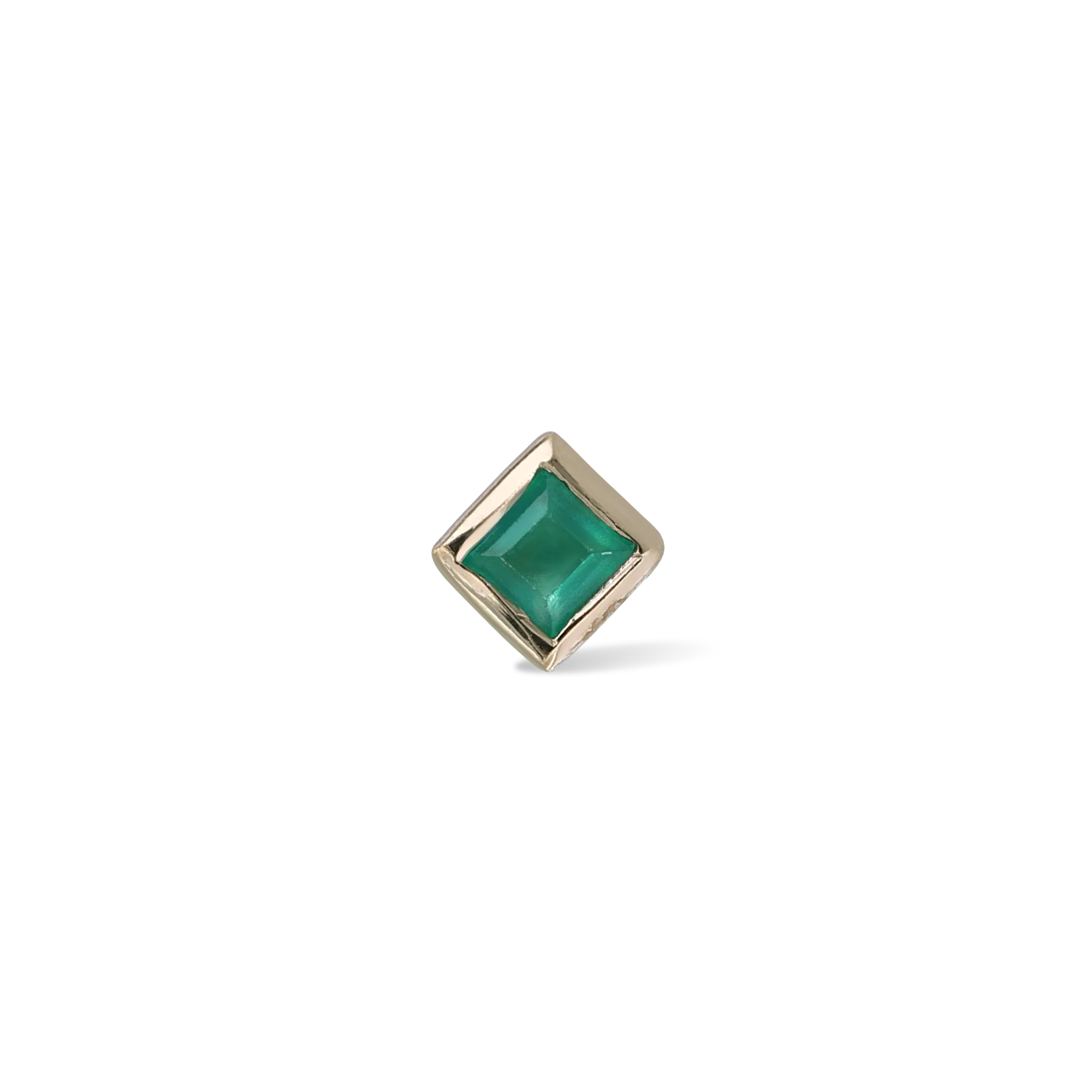 Dora • Green Onyx Threadless Ends 925 Silver/Titanium