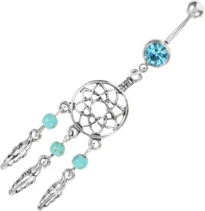 Dream Catcher Navel Ring for Women Plated Belly Button Jewelry Comfortable Body Pierced Decoration for Parties and Clubs Stylish and Lightweight Design