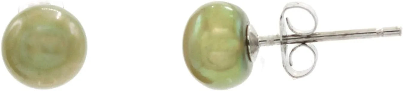 Dyed Cultured Freshwater (6-6.5mm) Pearl Sterling Silver Stud Earrings