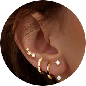 Earring Sets for Multiple Piercing Cartilage Stud Earrings for Women Hypoallergenic Dainty Gold Earrings 14K Gold Plated Earring Stack Trendy Small Huggie Hoop Earrings
