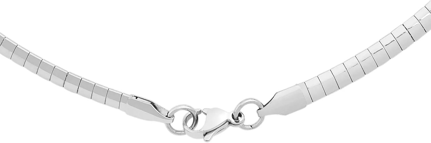 Edforce Stainless Steel Italian Omega Chain Necklace