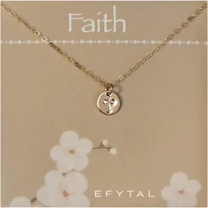 EFYTAL Baptism Gifts for Her, Dainty Gold Cross Necklace for Women, Confirmation Gifts for Teen, Christian Gifts, First Communion Gifts