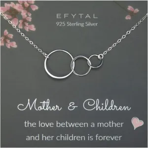 EFYTAL Mom Necklace for Women, Sterling Silver or 14K Gold Mothers Necklace, Mothers Day Gifts for Mom, Mama Necklaces