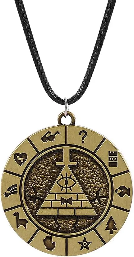 EIKOU Gravity Falls Dipper's Bill Cipher Necklace Pyramid Pendant Cosplay Costume Accessories