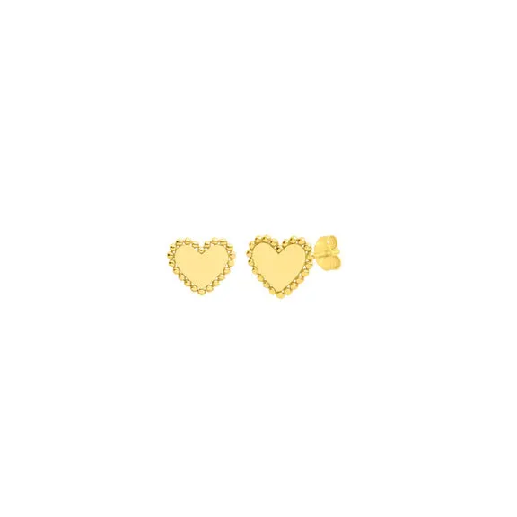 Eleanor Heart Studs Gold